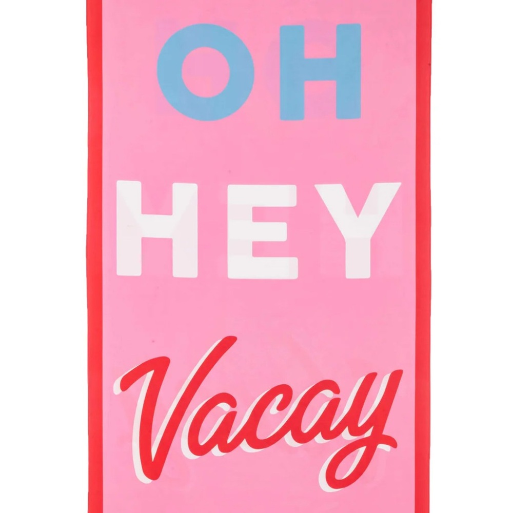 Pink 'Oh Hey Vacay' QUICK DRY BEACH TOWELS nwt in bag - Picture 3 of 4